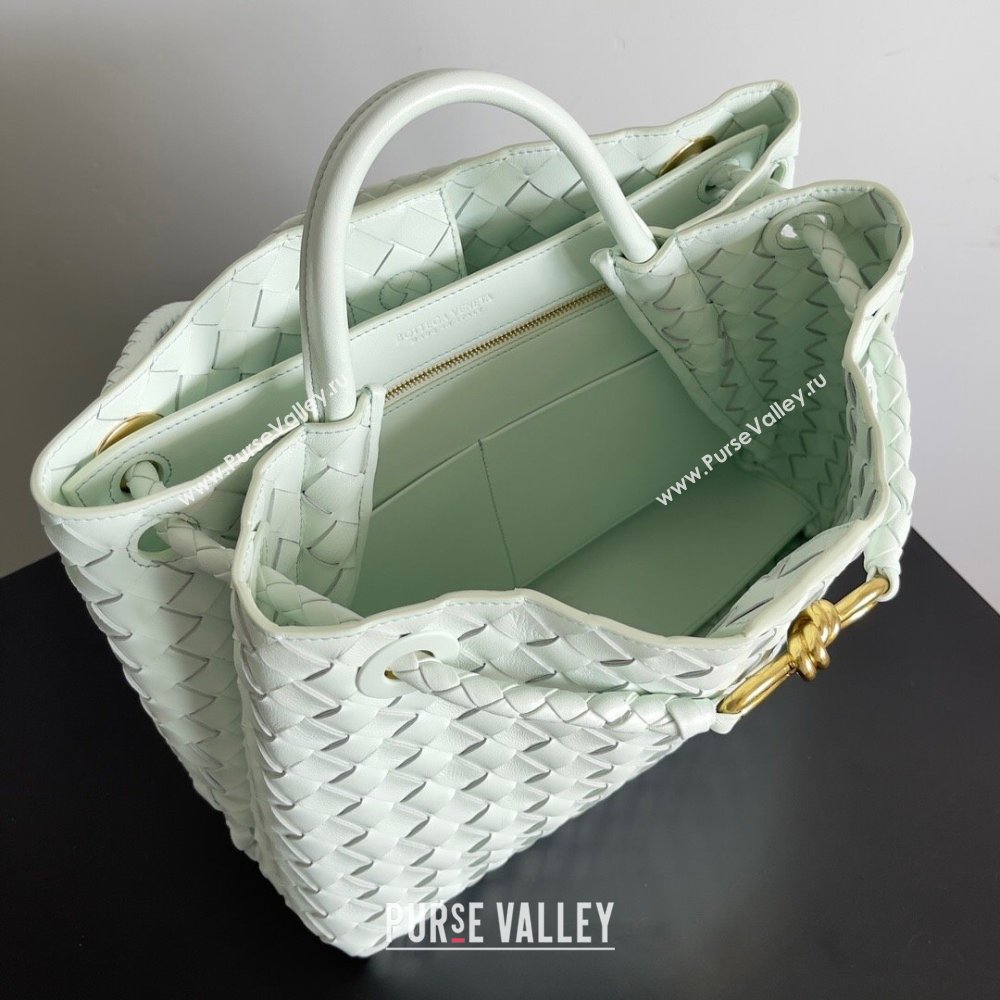 Bottega Veneta Medium Andiamo Top Handle Bag in Intrecciato Leather 743572 Mint Green 2024 (MS-24042413)