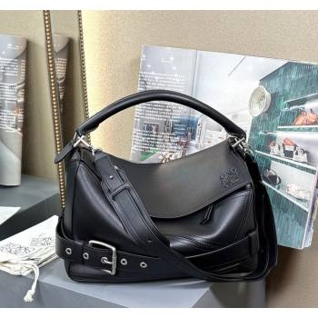 Loewe Large Puzzle Biker bag in shiny calfskin Black 2025 0925 (nana-250925026)