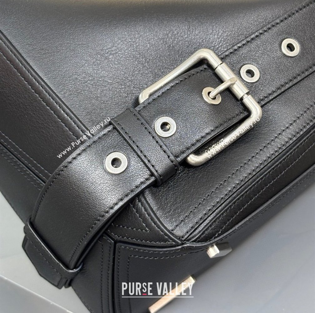Loewe Large Puzzle Biker bag in shiny calfskin Black 2025 0925 (nana-250925026)