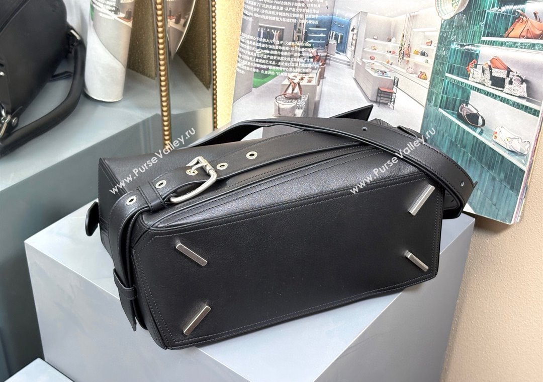 Loewe Large Puzzle Biker bag in shiny calfskin Black 2025 0925 (nana-250925026)