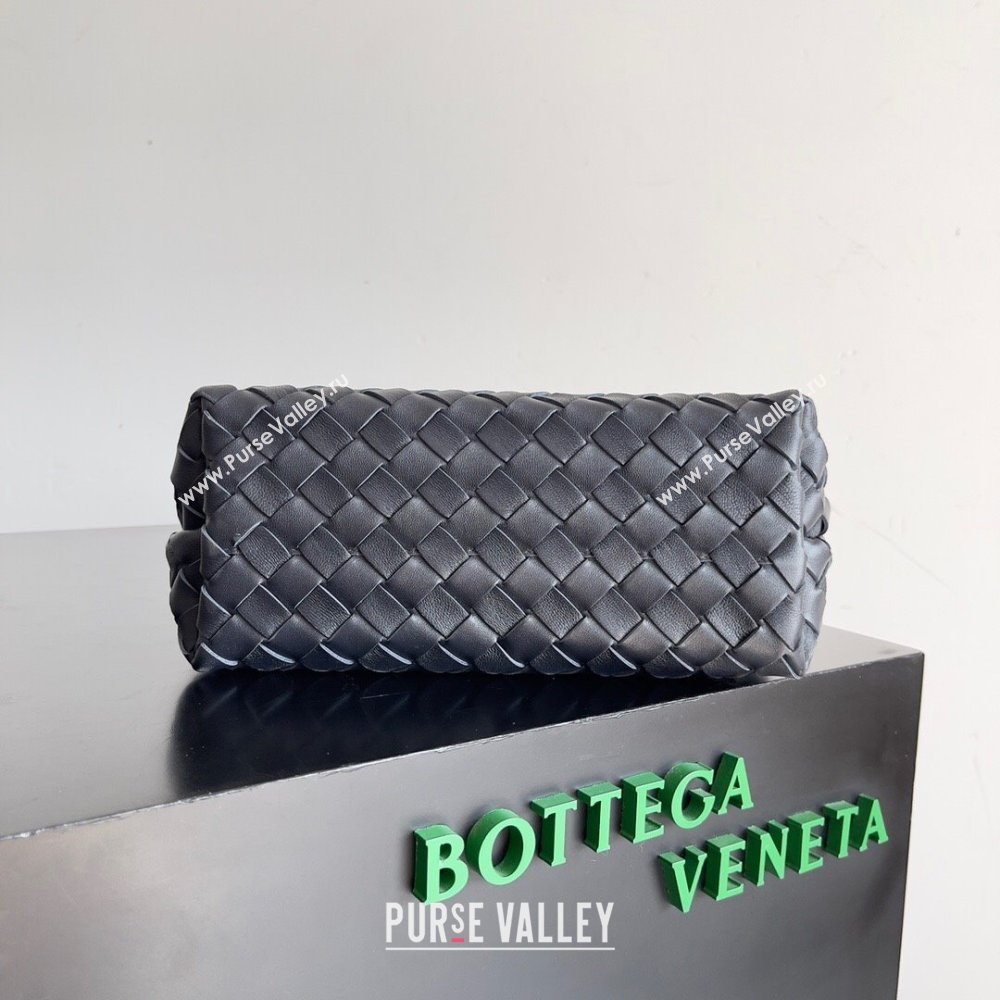 Bottega Veneta Small Andiamo Top Handle Bag in Intrecciato Leather 743568 Black/Silver 2023 (MS-24042415)