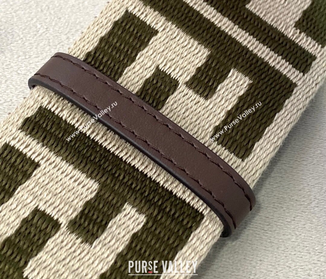 Fendi Strap You Shoulder Strap in Grey/Green FF Ribbon 2021 (CL-21032015)