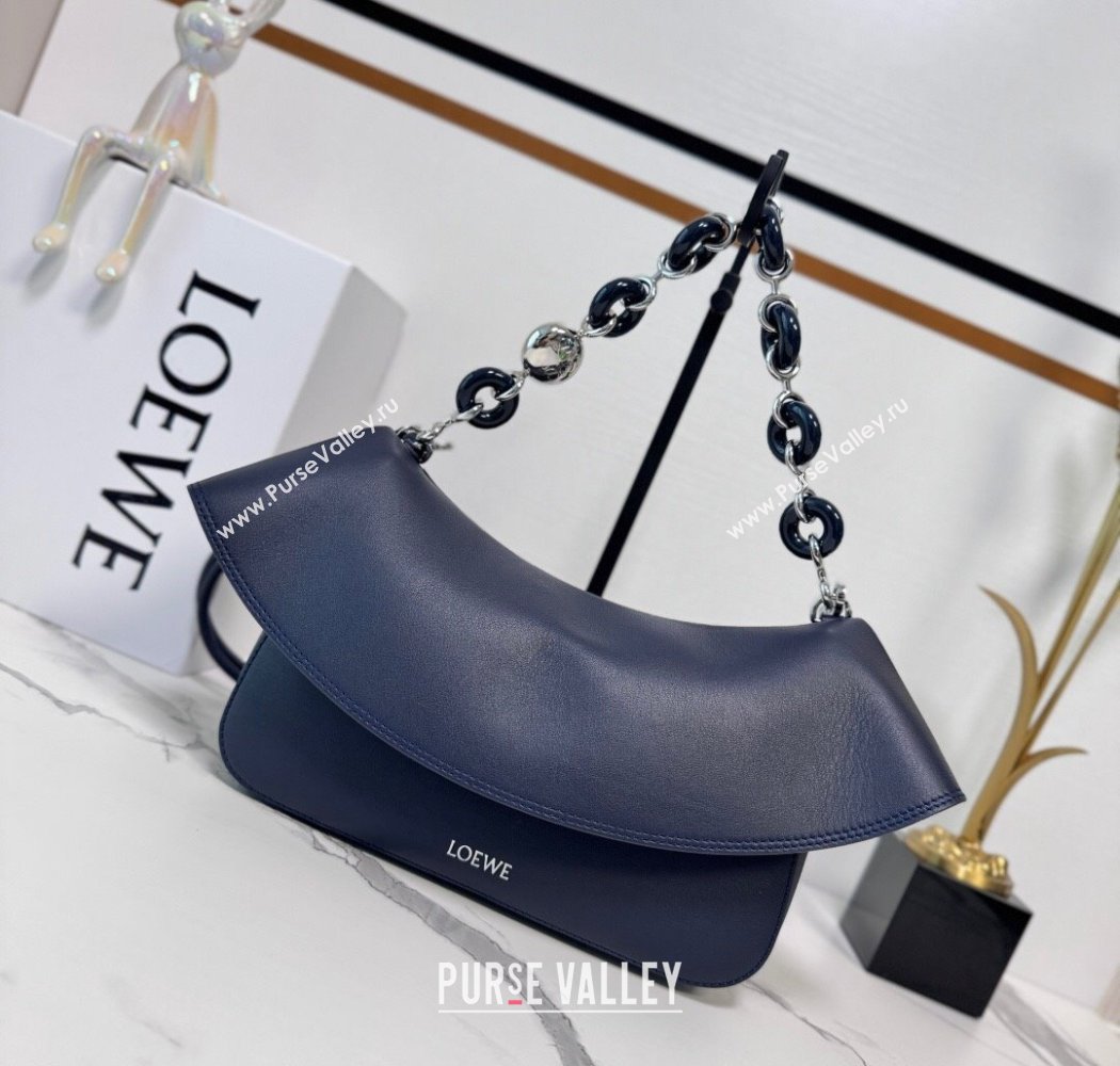 Loewe Medium Ola bag in smooth calfskin Blue 2025 012518 (nana-250925045)