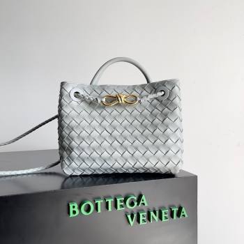 Bottega Veneta Small Andiamo Top Handle Bag in Intrecciato Leather 743568 Agate Grey 2023 (MS-24042417)