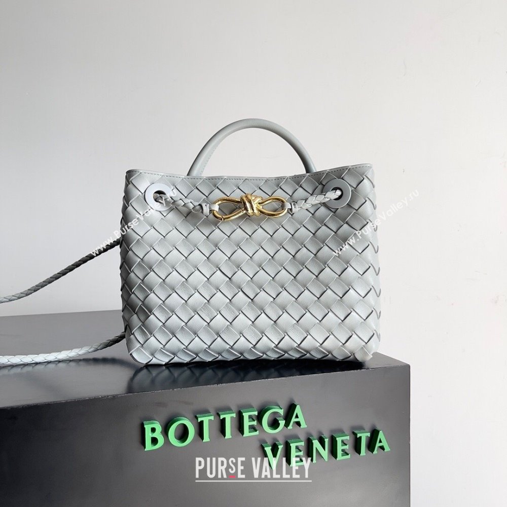 Bottega Veneta Small Andiamo Top Handle Bag in Intrecciato Leather 743568 Agate Grey 2023 (MS-24042417)