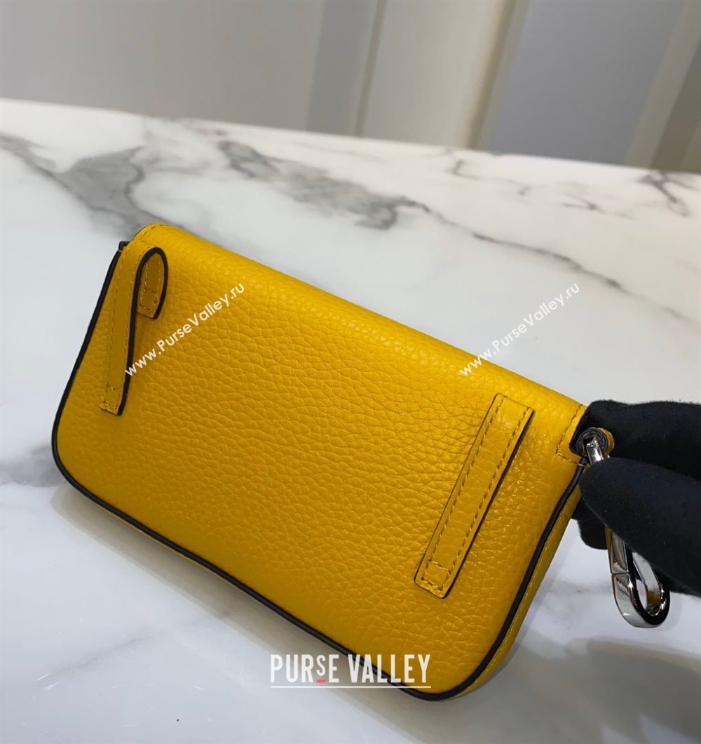 Fendi Nano Baguette Charm in Yellow Grained Leather 2021 (CL-21032017)