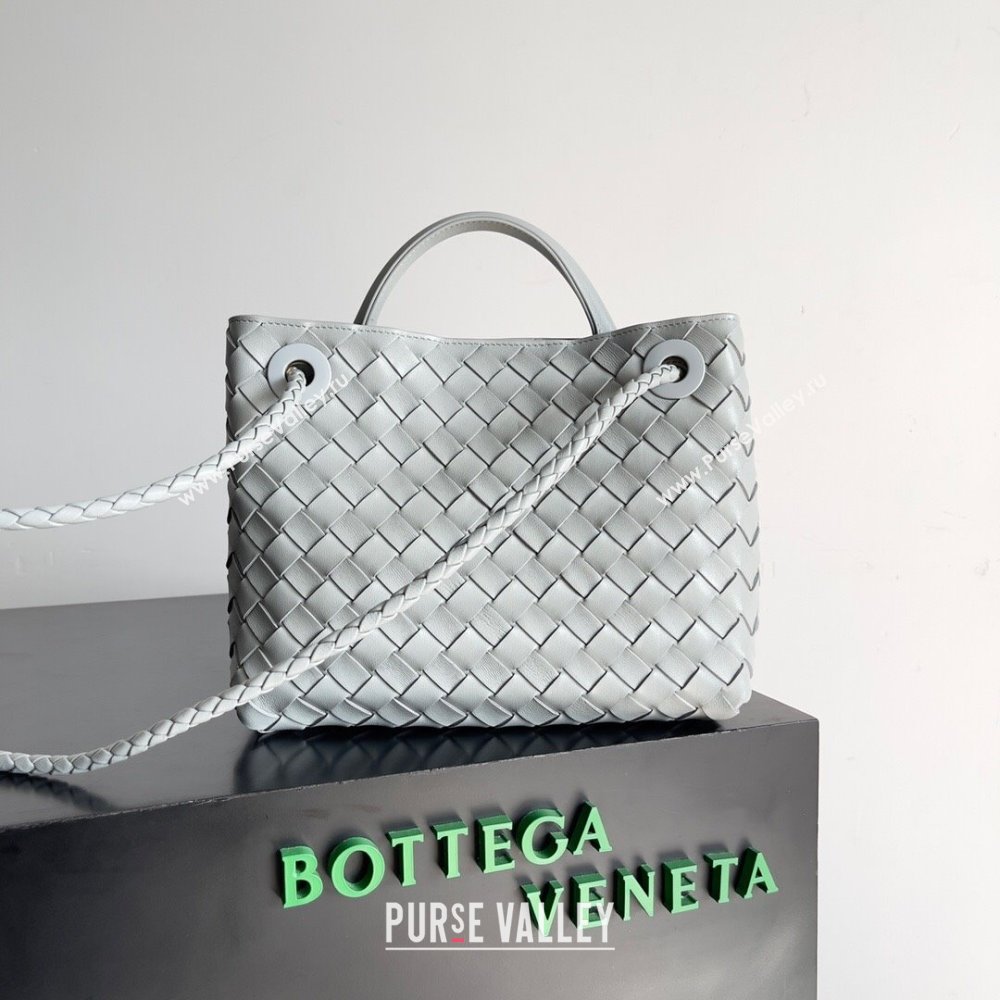 Bottega Veneta Small Andiamo Top Handle Bag in Intrecciato Leather 743568 Agate Grey 2023 (MS-24042417)