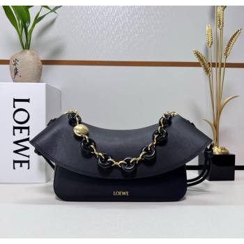 Loewe Medium Ola bag in smooth calfskin Black 2025 012518 (nana-250925043)
