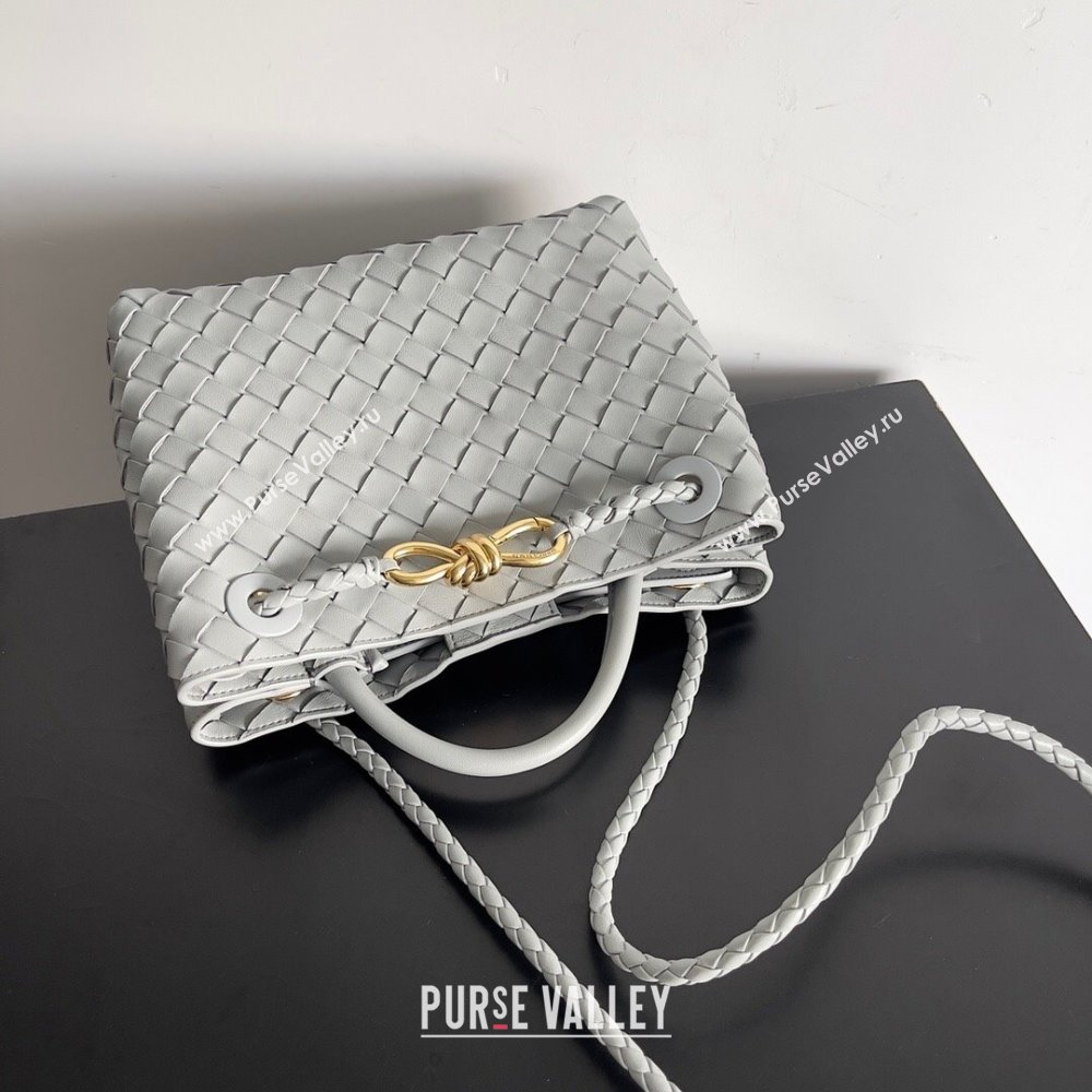 Bottega Veneta Small Andiamo Top Handle Bag in Intrecciato Leather 743568 Agate Grey 2023 (MS-24042417)