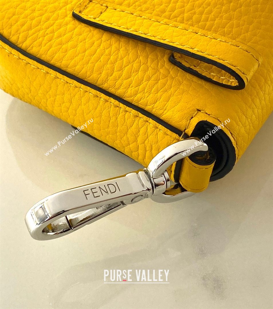 Fendi Nano Baguette Charm in Yellow Grained Leather 2021 (CL-21032017)
