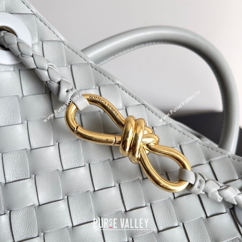 Bottega Veneta Small Andiamo Top Handle Bag in Intrecciato Leather 743568 Agate Grey 2023 (MS-24042417)