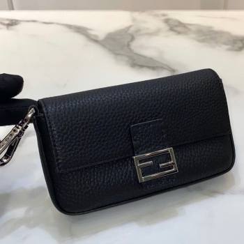 Fendi Nano Baguette Charm in Black Grained Leather 2021 (CL-21032018)