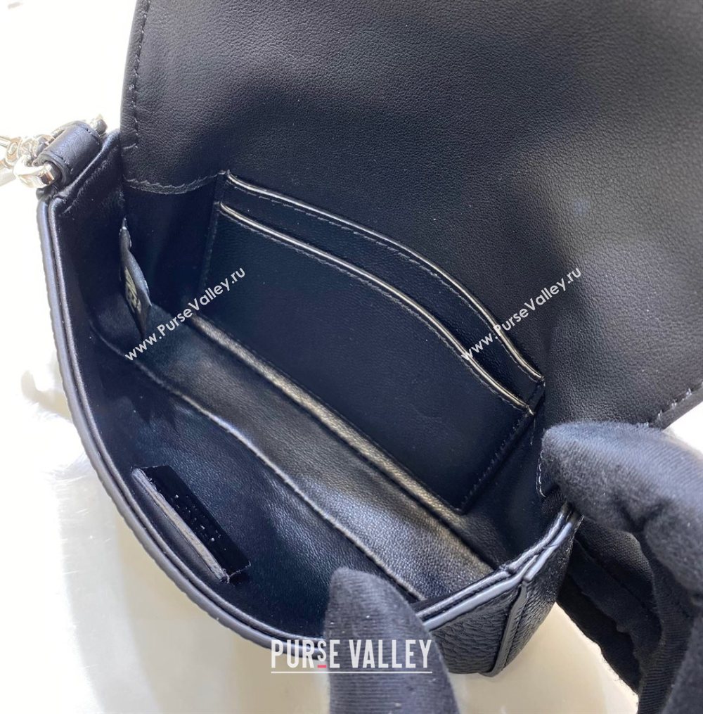 Fendi Nano Baguette Charm in Black Grained Leather 2021 (CL-21032018)