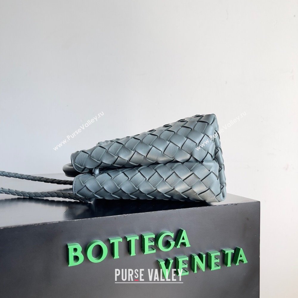 Bottega Veneta Small Andiamo Top Handle Bag in Intrecciato Leather 743568 Bluish Grey 2024 (MS-24042418)