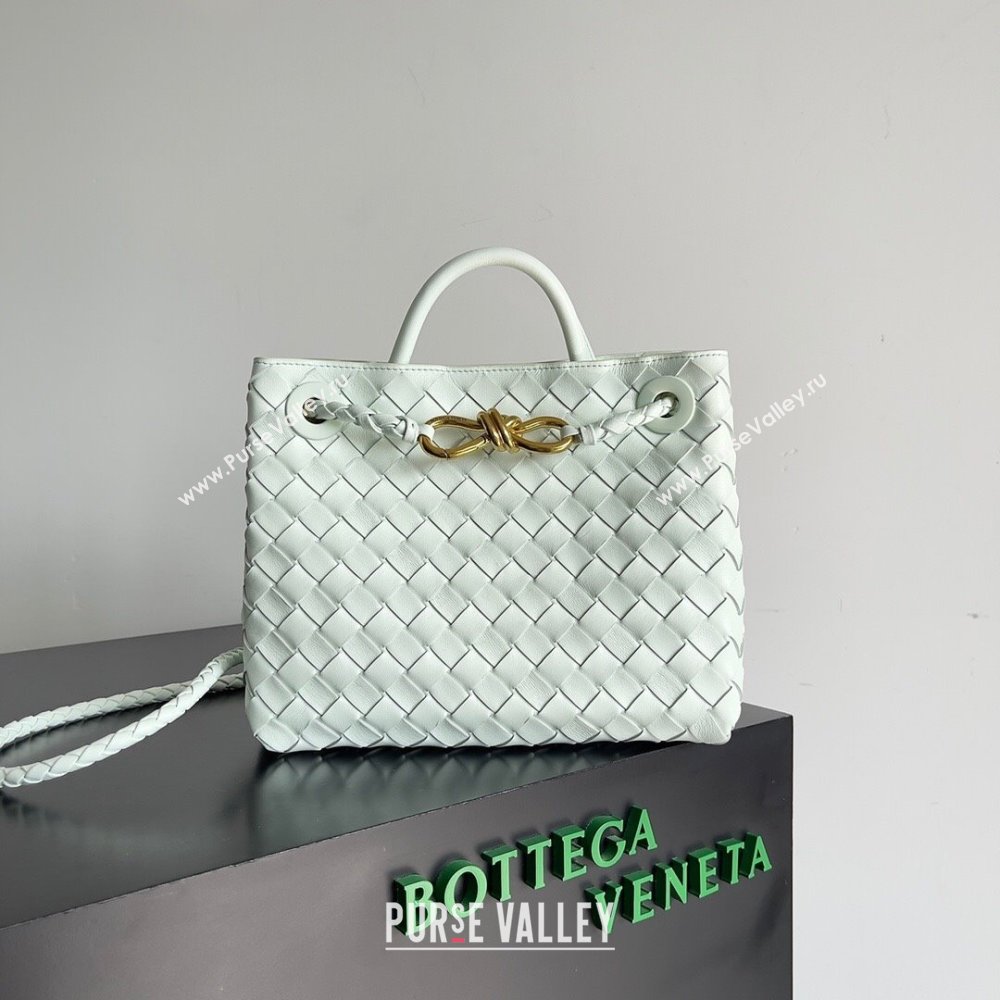 Bottega Veneta Small Andiamo Top Handle Bag in Intrecciato Leather 743568 Mint Green 2024 (MS-24042416)