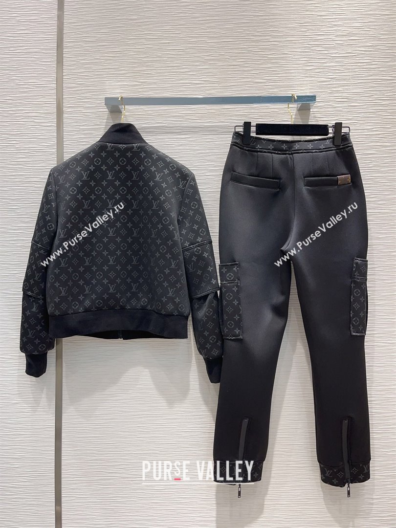 Louis Vuitton Monogram Jacket and Pants LV102012 Black 2023 (Q-23102012)