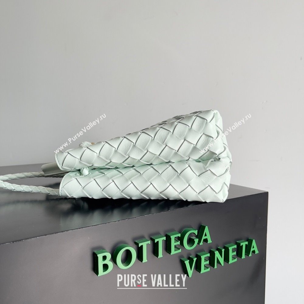 Bottega Veneta Small Andiamo Top Handle Bag in Intrecciato Leather 743568 Mint Green 2024 (MS-24042416)