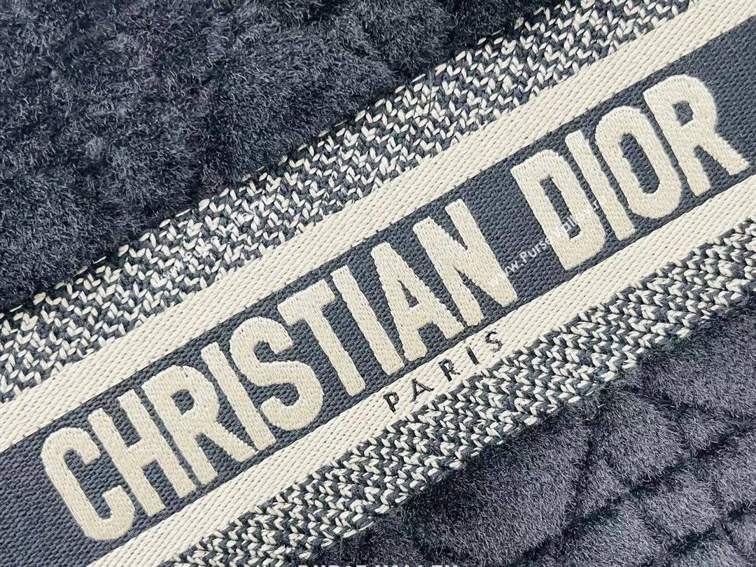 Dior Small Book Tote Bag in Cannage Shearling Black 2024 (DMZ-241804)