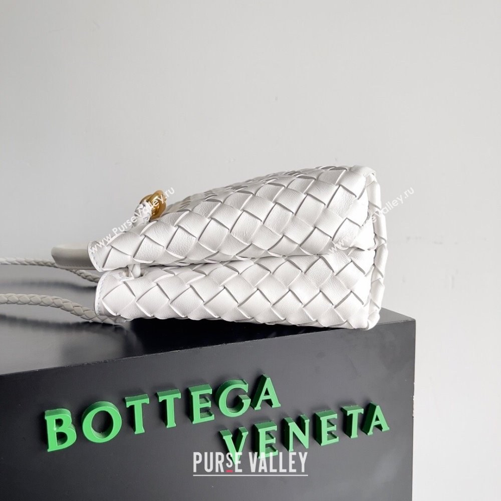 Bottega Veneta Small Andiamo Top Handle Bag in Intrecciato Leather 743568 White 2024 (MS-24042419)