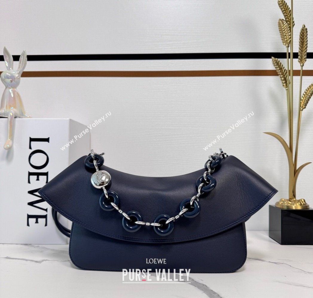 Loewe Medium Ola bag in smooth calfskin Blue 2025 012518 (nana-250925045)