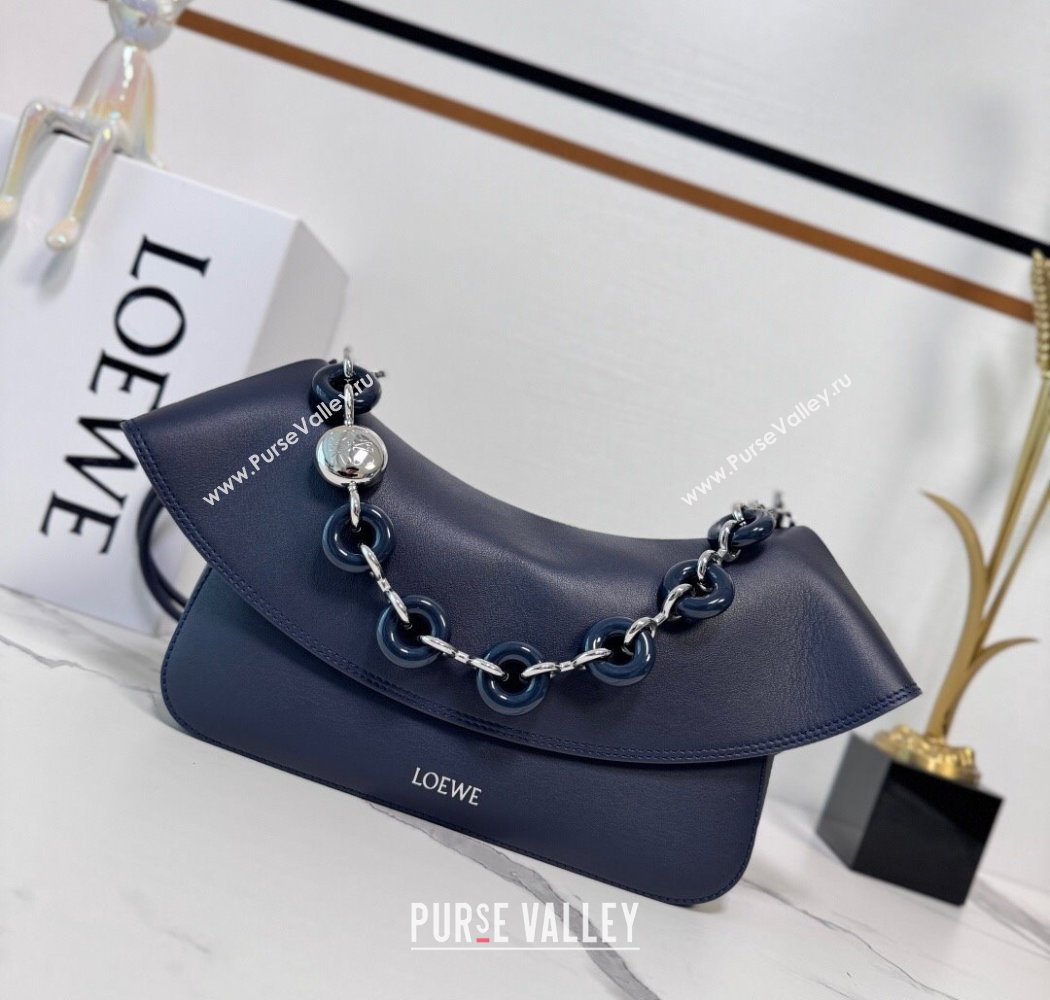 Loewe Medium Ola bag in smooth calfskin Blue 2025 012518 (nana-250925045)