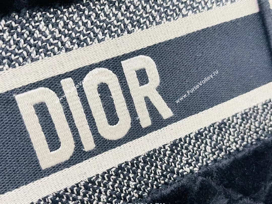 Dior Medium Book Tote Bag in Cannage Shearling Black 2024 (DMZ-241805)