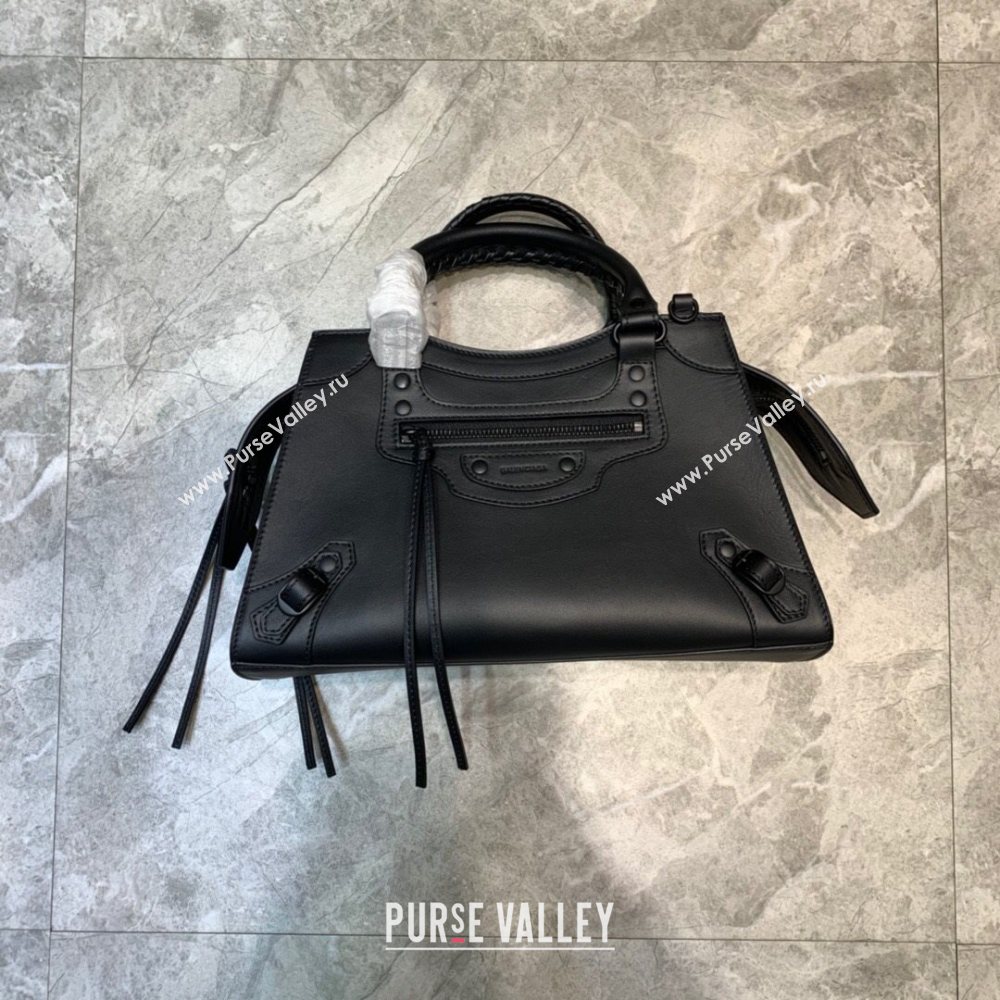 Balenciaga Neo Matte Classic Small Top Handle Bag in Smooth Calfskin All Black 2020 (JM-21010436)