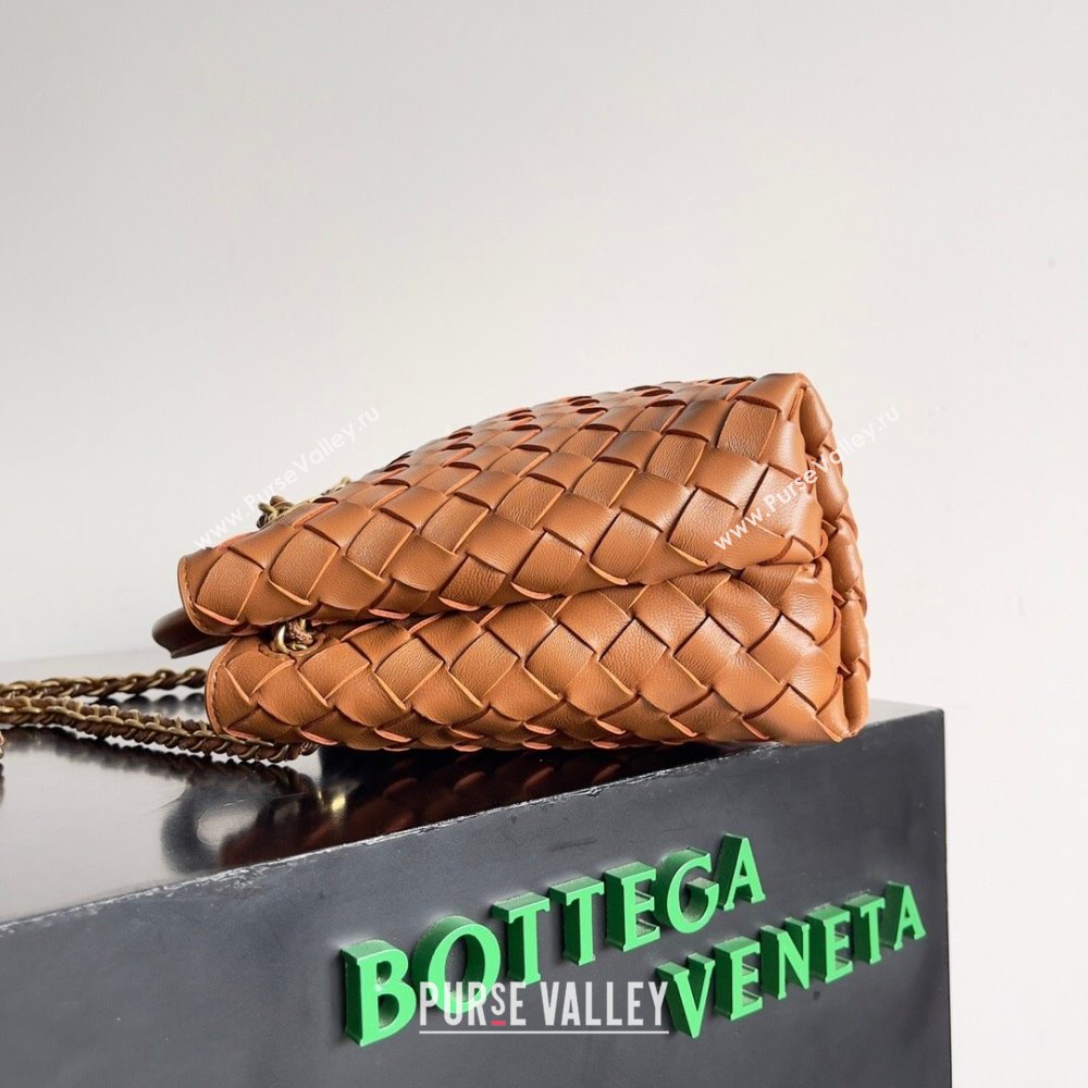 Bottega Veneta Small Andiamo Top Handle Bag With Chain 786008 Brown 2024 (WT-24042618)
