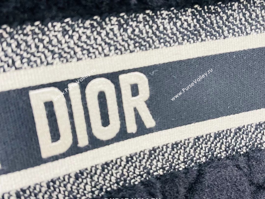 Dior Large Book Tote Bag in Cannage Shearling Black 2024 (DMZ-241806)