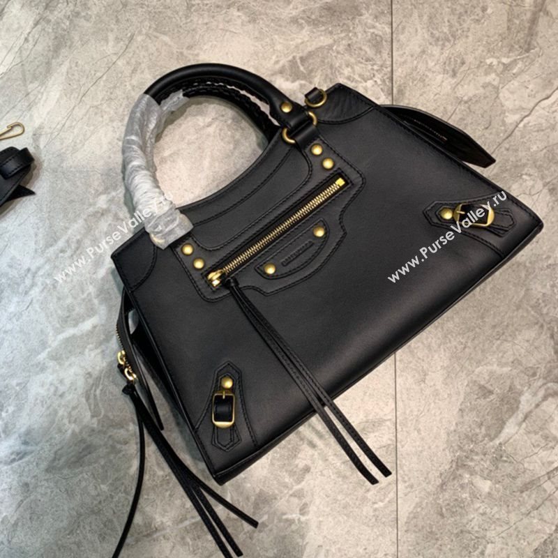 Balenciaga Neo Classic Small Top Handle Bag in Smooth Calfskin Black/Gold 2020 (JM-21010435)