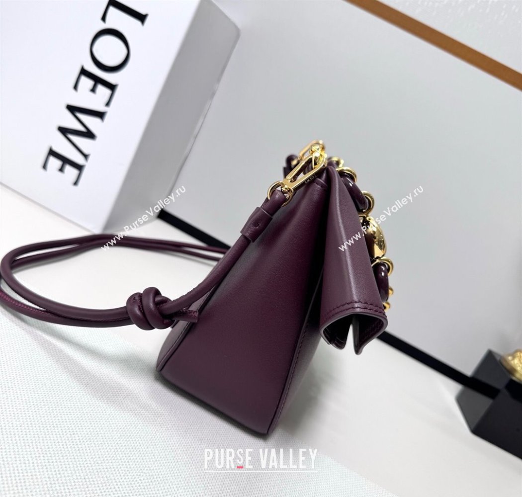 Loewe Medium Ola bag in smooth calfskin Dark Burgundy 2025 012518 (nana-250925046)