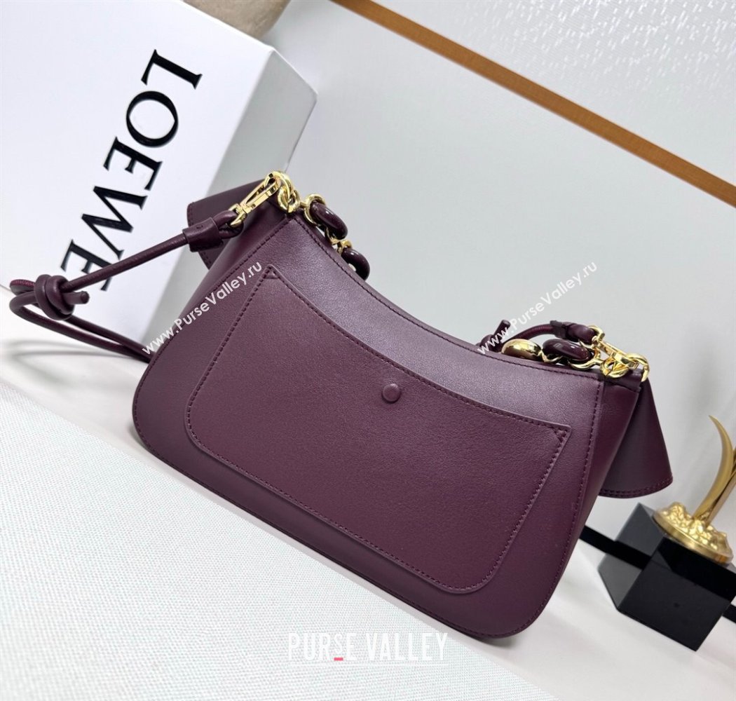 Loewe Medium Ola bag in smooth calfskin Dark Burgundy 2025 012518 (nana-250925046)