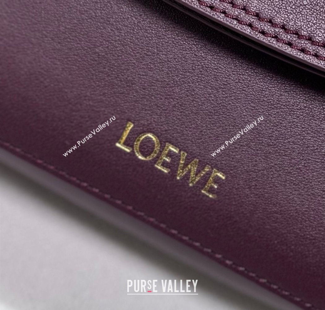 Loewe Medium Ola bag in smooth calfskin Dark Burgundy 2025 012518 (nana-250925046)
