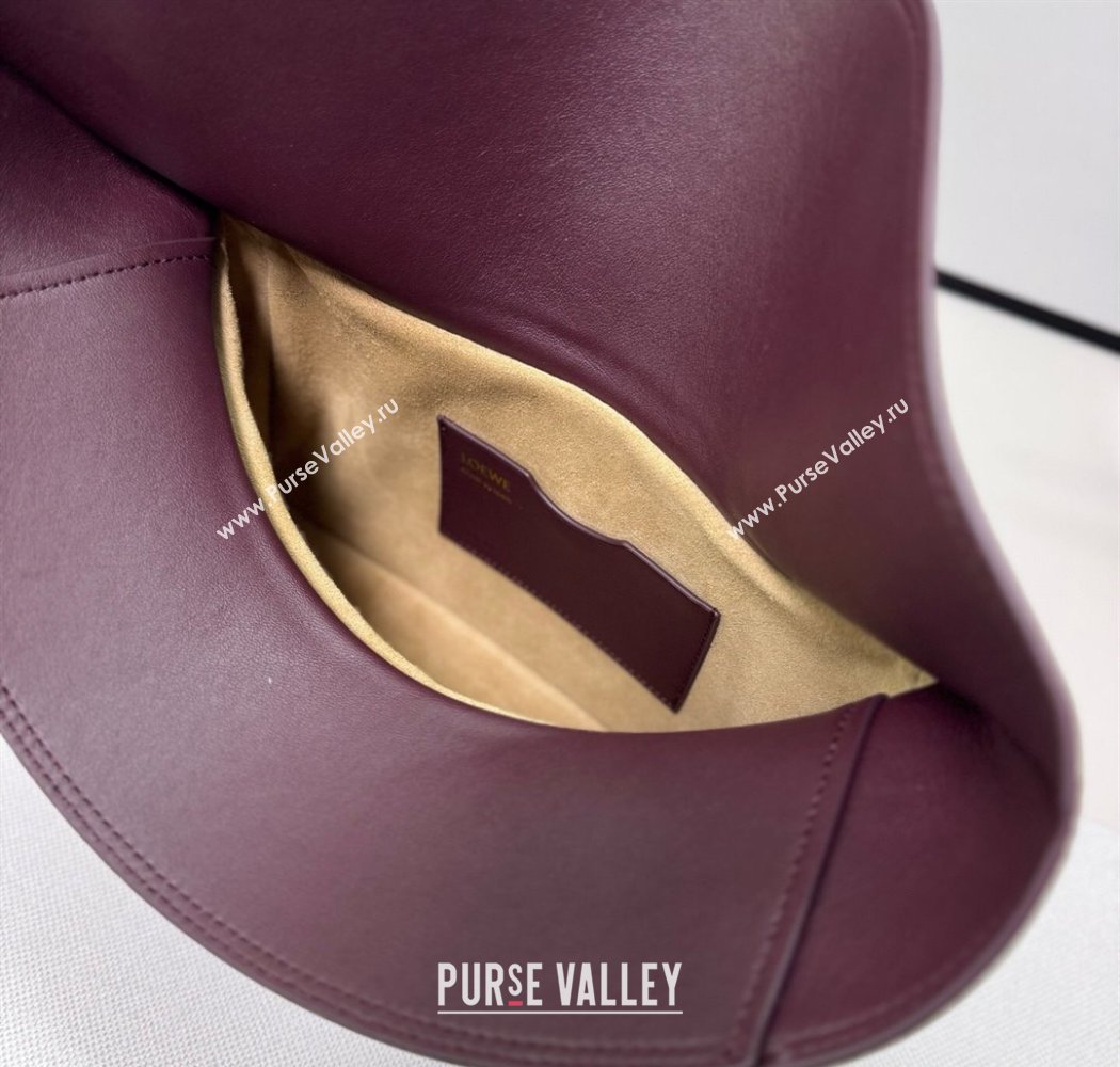 Loewe Medium Ola bag in smooth calfskin Dark Burgundy 2025 012518 (nana-250925046)
