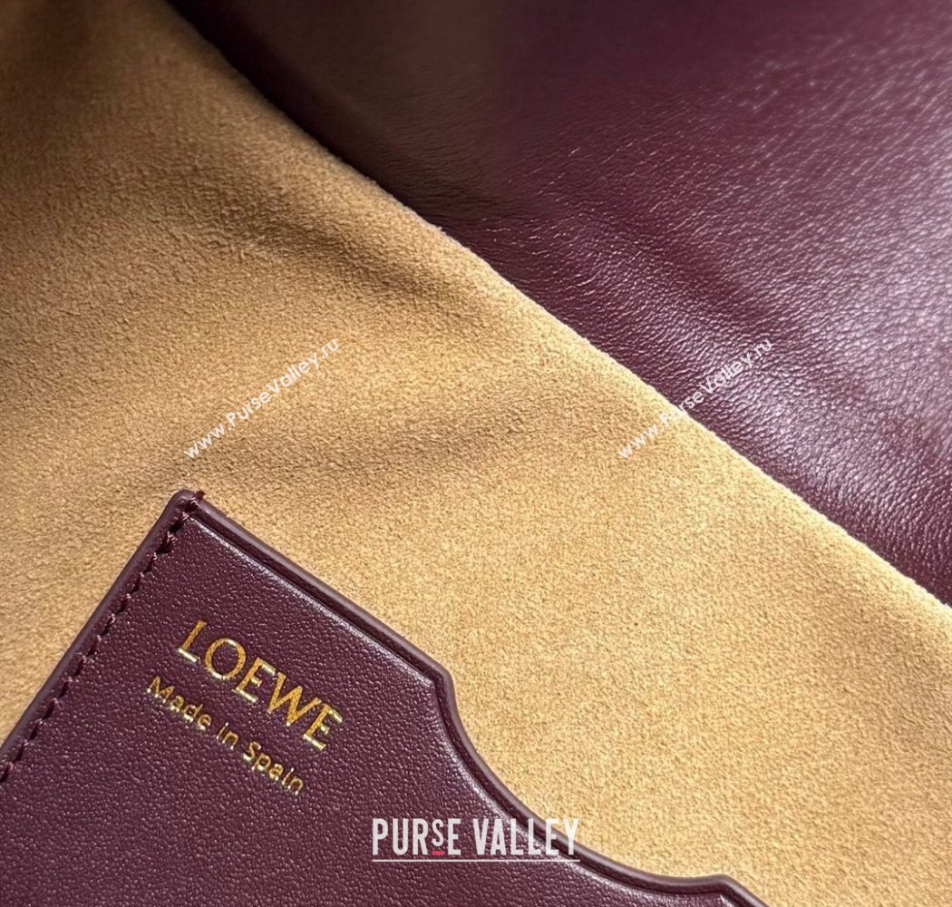 Loewe Medium Ola bag in smooth calfskin Dark Burgundy 2025 012518 (nana-250925046)