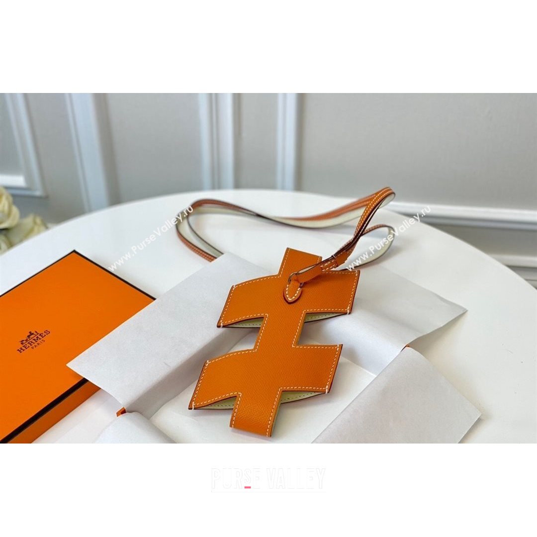 Hermes H-Tag Epsom Calfskin Phone Case Orange 2021 (HY-21082108)