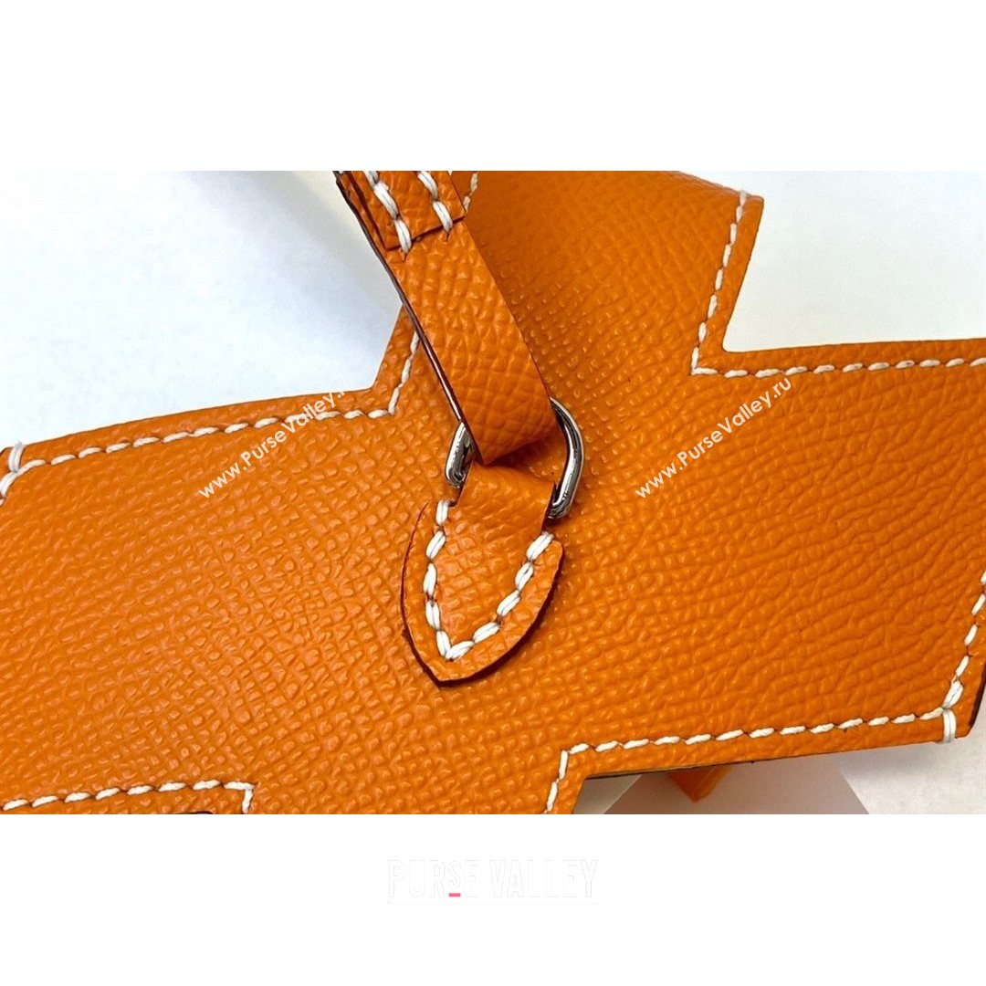 Hermes H-Tag Epsom Calfskin Phone Case Orange 2021 (HY-21082108)