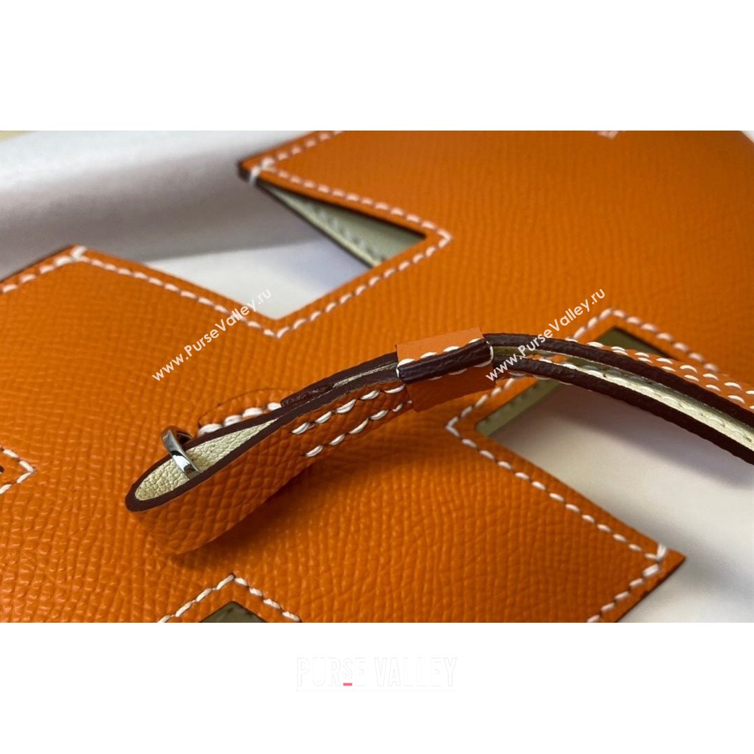 Hermes H-Tag Epsom Calfskin Phone Case Orange 2021 (HY-21082108)