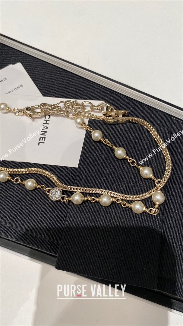 Chanel Bow Pearls Necklace CH111917 Gold 2024 (YF-24111917)