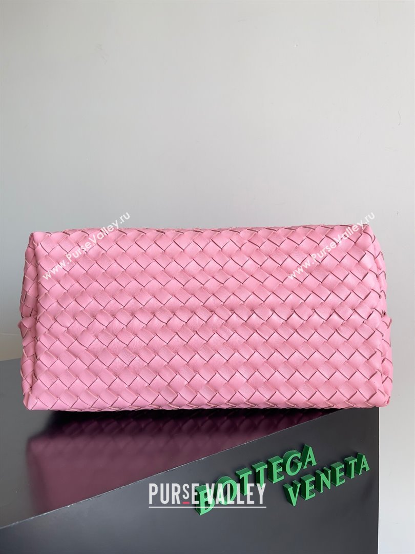 Bottega Veneta Large Andiamo Top Handle Bag in Intrecciato Suede Leather 743575 Pink 2024 (MS-24042916)