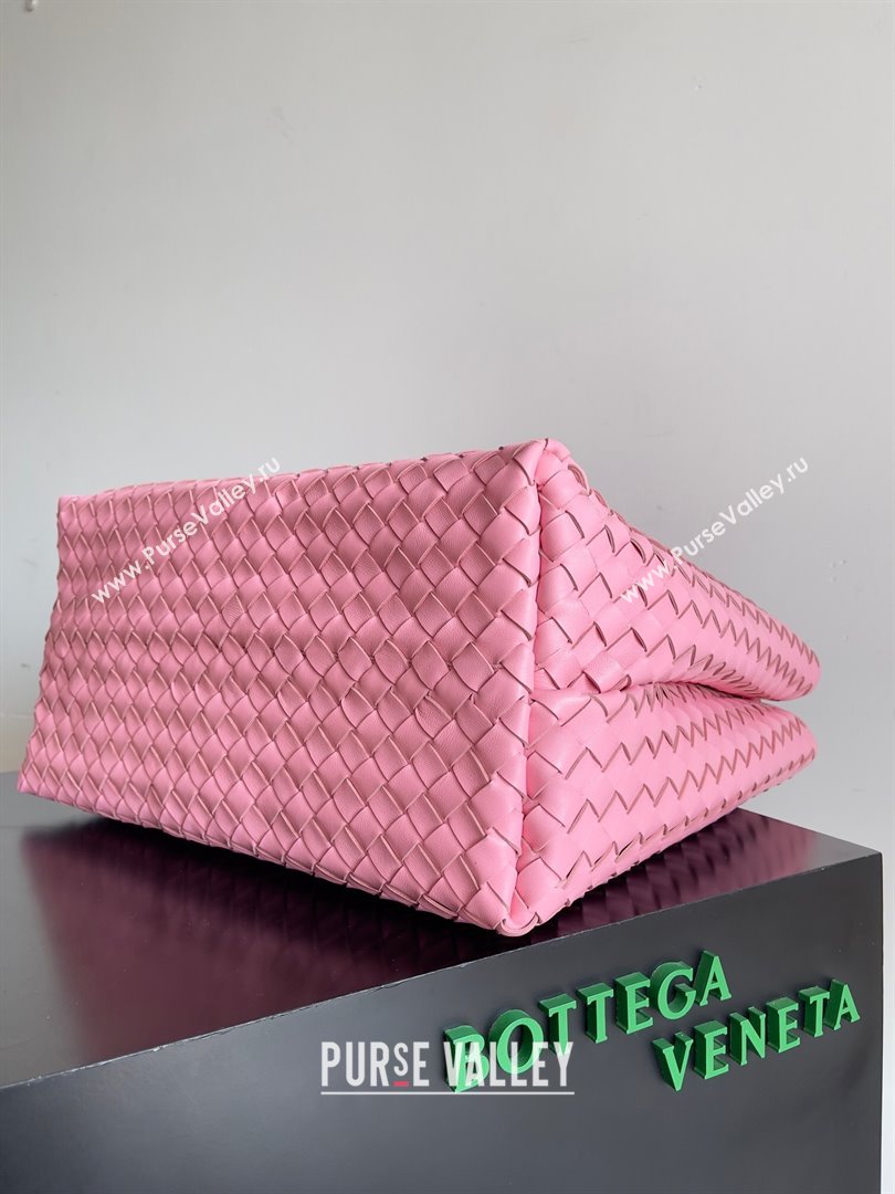 Bottega Veneta Large Andiamo Top Handle Bag in Intrecciato Suede Leather 743575 Pink 2024 (MS-24042916)