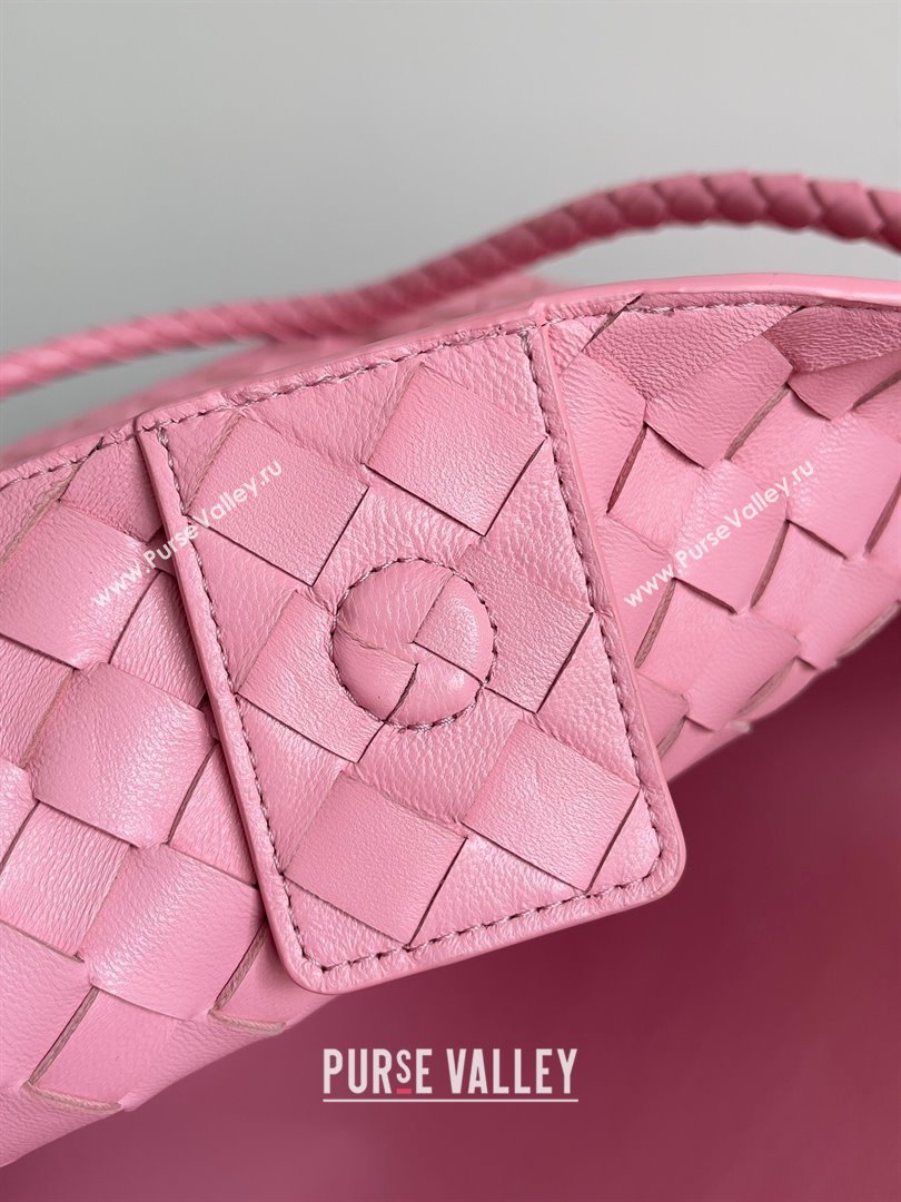 Bottega Veneta Large Andiamo Top Handle Bag in Intrecciato Suede Leather 743575 Pink 2024 (MS-24042916)