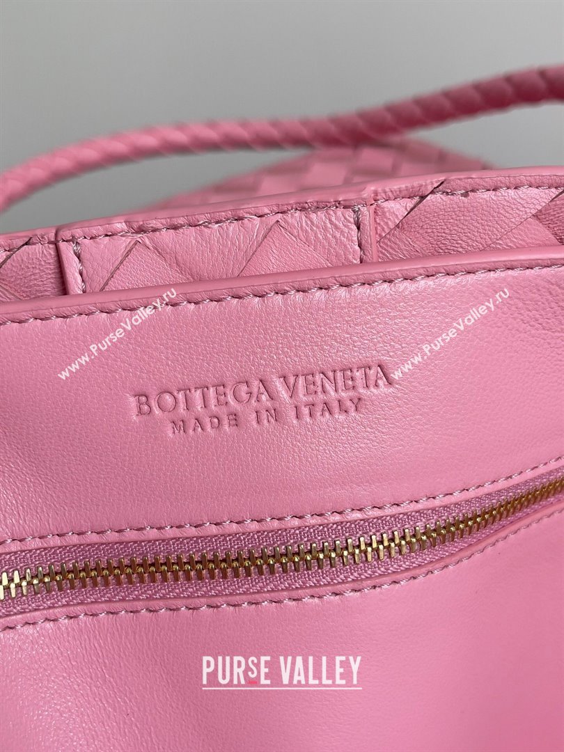 Bottega Veneta Large Andiamo Top Handle Bag in Intrecciato Suede Leather 743575 Pink 2024 (MS-24042916)