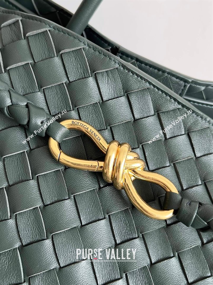 Bottega Veneta Large Andiamo Top Handle Bag in Intrecciato Suede Leather 743575 Deep Green 2024 (MS-24042920)