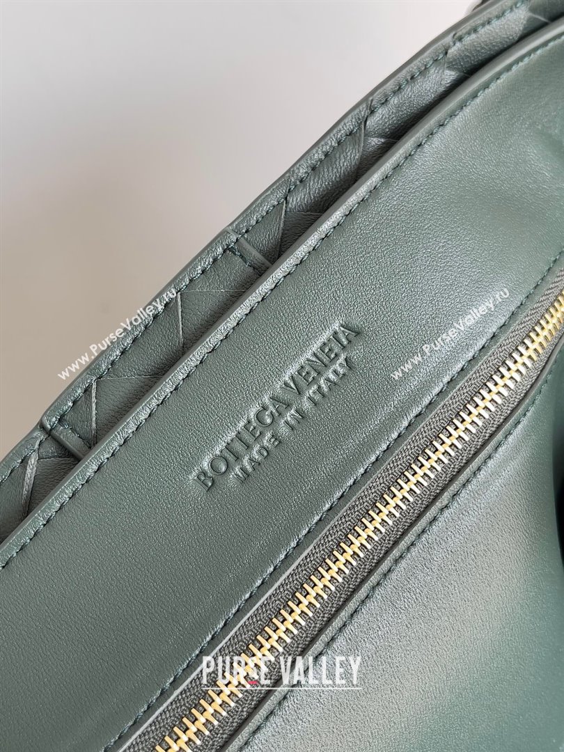 Bottega Veneta Large Andiamo Top Handle Bag in Intrecciato Suede Leather 743575 Deep Green 2024 (MS-24042920)