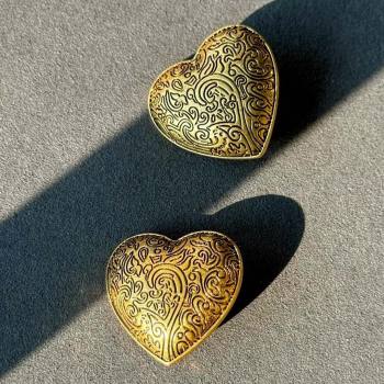 Saint Laurent Heart Earrings S042518 Gold 2024 (YF-24042518)