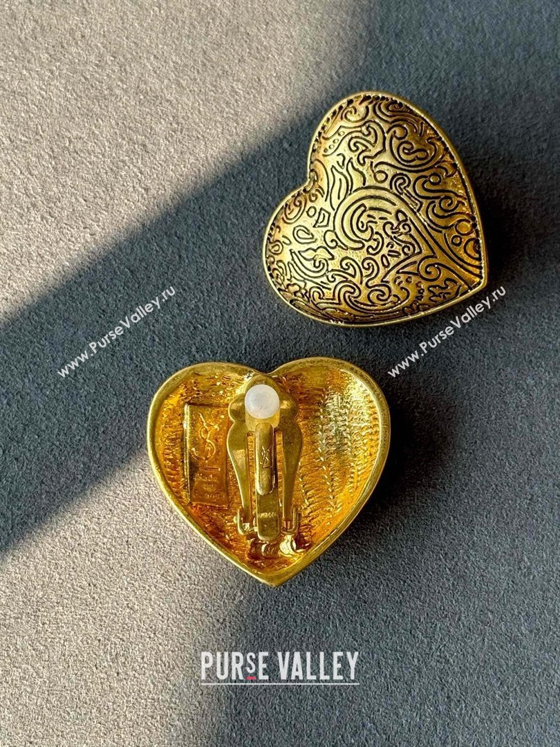 Saint Laurent Heart Earrings S042518 Gold 2024 (YF-24042518)