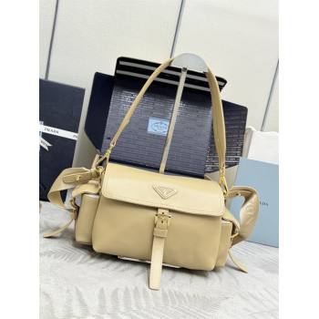 Prada Explore medium nappa leather shoulder bag with flap Apricot 2026 1BD394 (YZ-260410130)