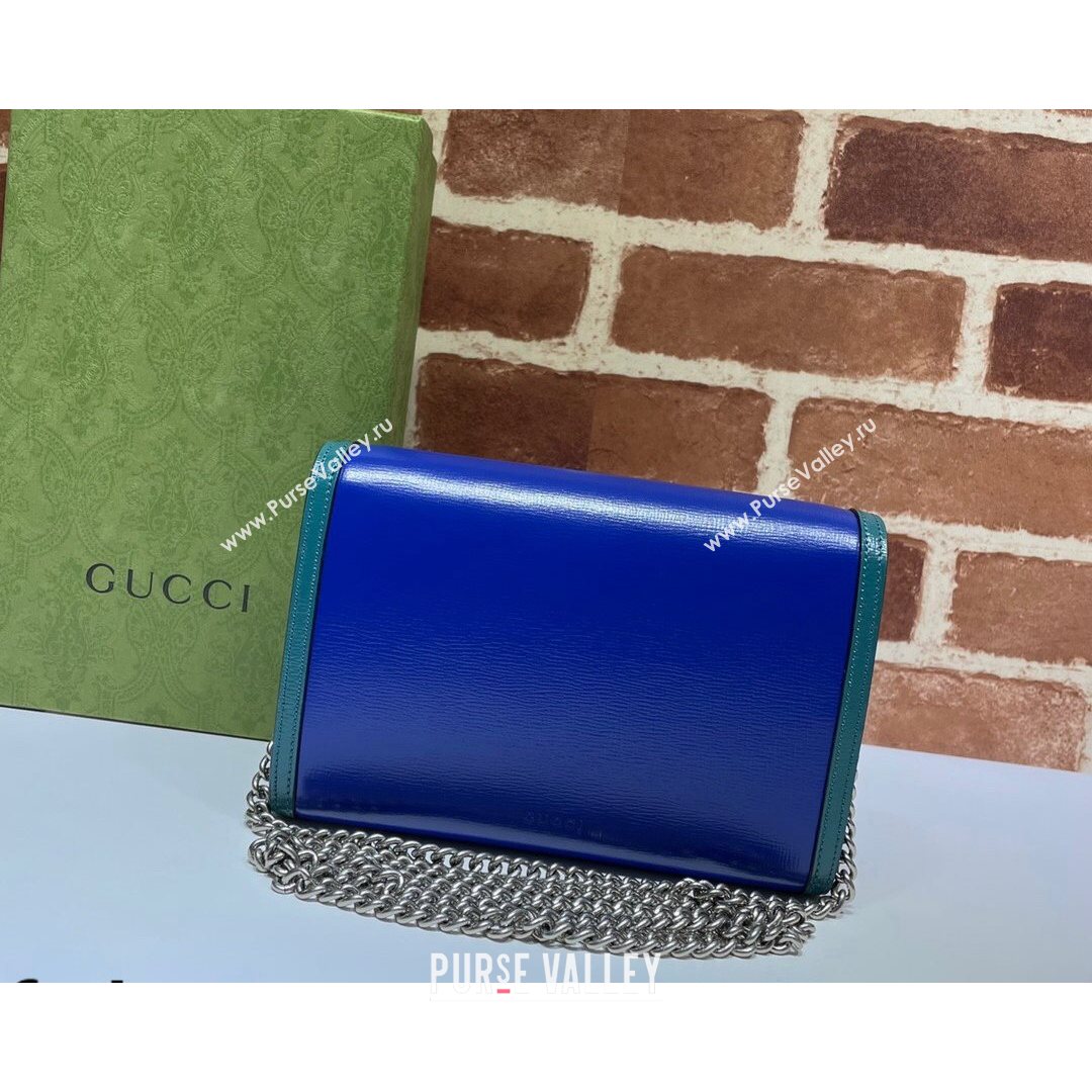 Gucci Dionysus Leather Mini Chain Bag 401231 Blue/Turquoise 2021 (DLH-21072602)