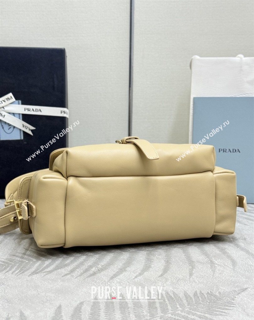 Prada Explore medium nappa leather shoulder bag with flap Apricot 2026 1BD394 (YZ-260410130)